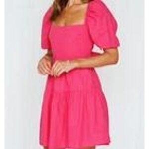hello molly cupids kiss dress pink NEW Hello Molly Pink One Shoulder Cupid's Kiss Mini Dress Women Size M Preppy
